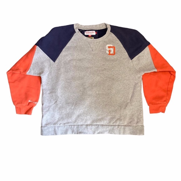 Mitchell & Ness Other - SAN DIEGO PADRES MITCHELL & NESS ORANGE BLUE & GREY CREWNECK